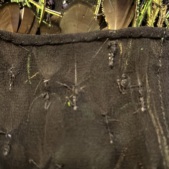 NATURAL PEACOCK FEATHER SKIRT. Hand Made - Picture 5 of 9